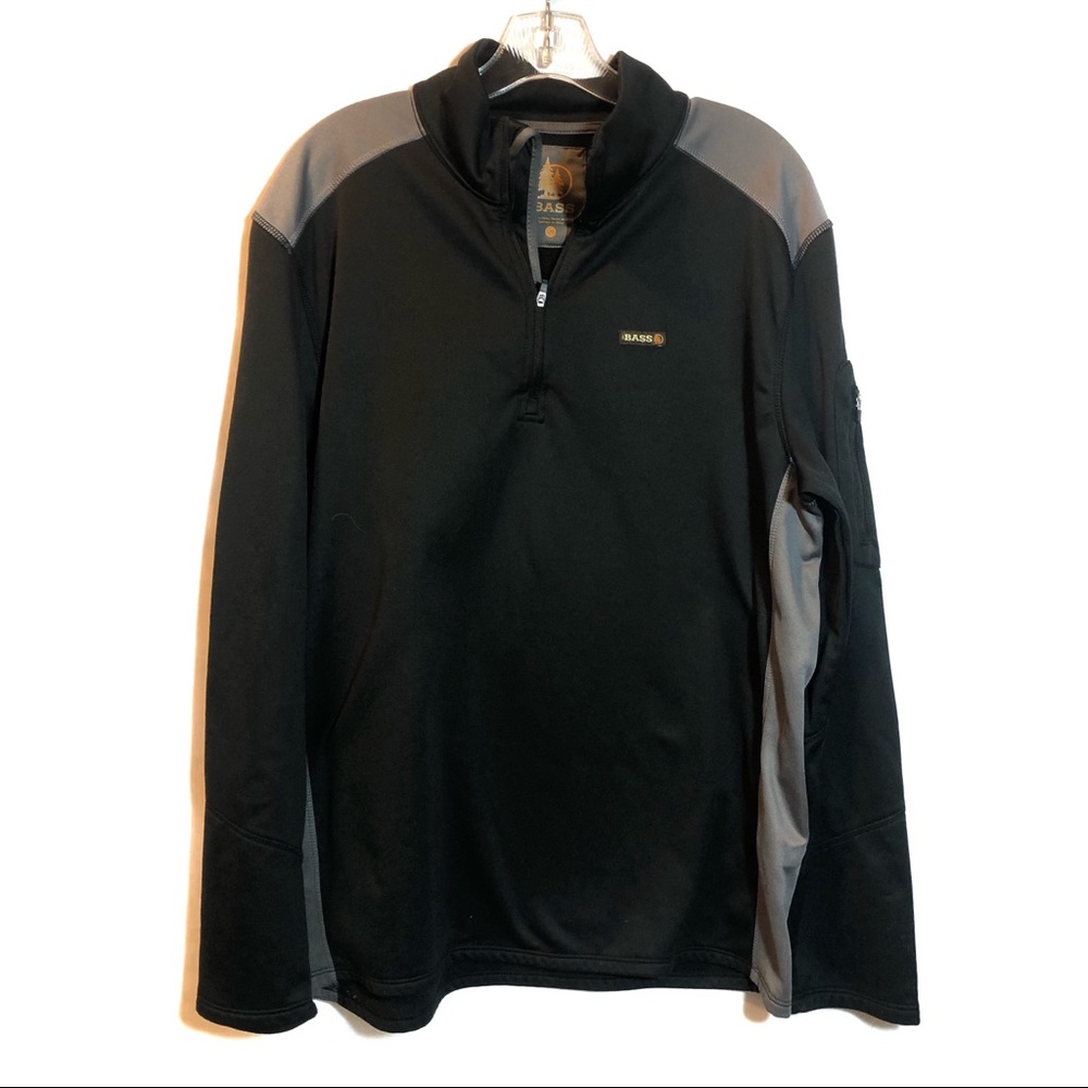 Men’s Bass fleece lined warm up jacket, black gray